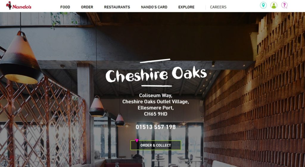 Nandos restaurants at Cheshire Oaks